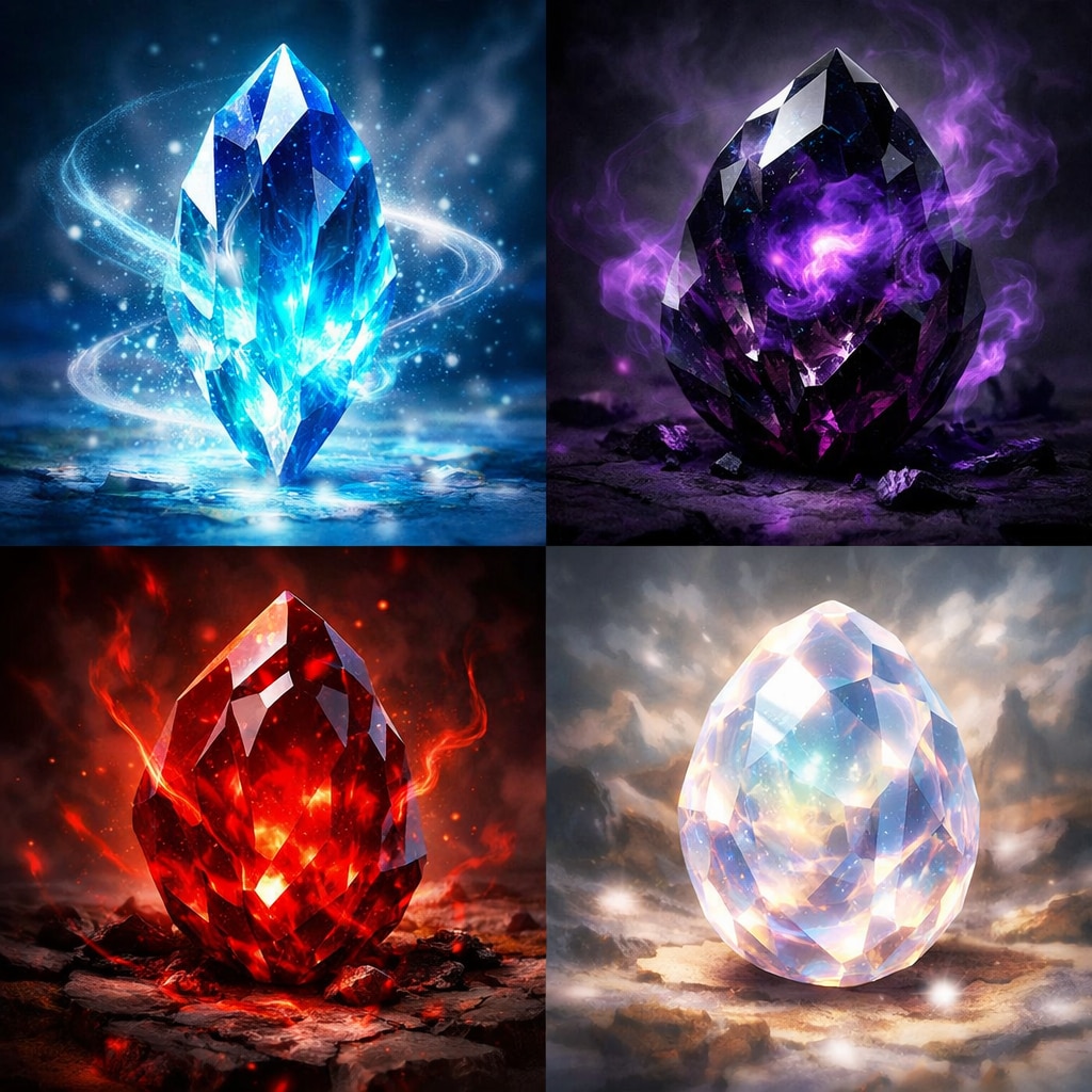 Google検索AIちゃん考案の魔法の宝石のコレクション