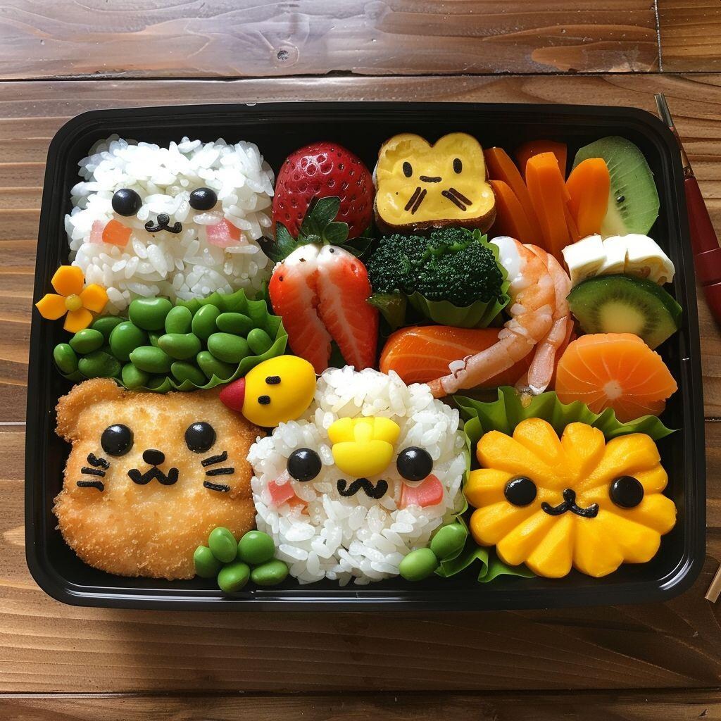 幕の内弁当とキャラ弁