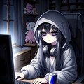 PCやり過ぎな女の子 4枚目
