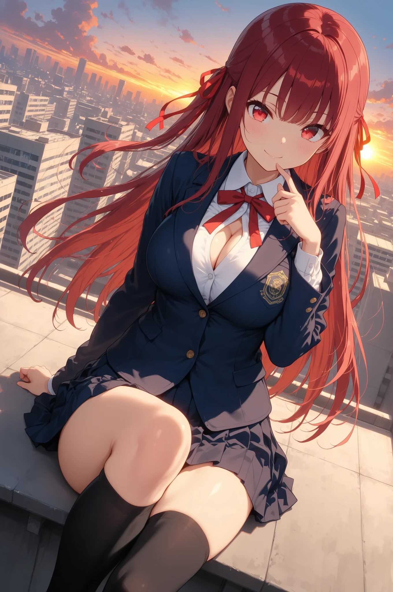 屋上のマリ先輩💓
