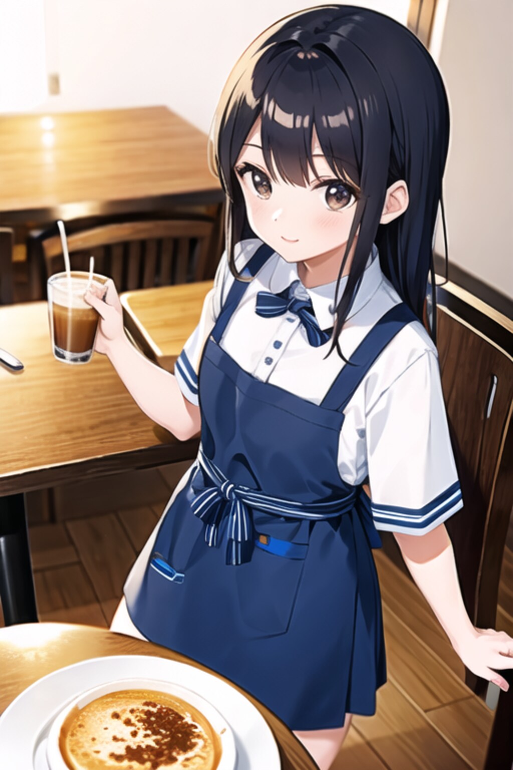 しましまエプロンの店員さん