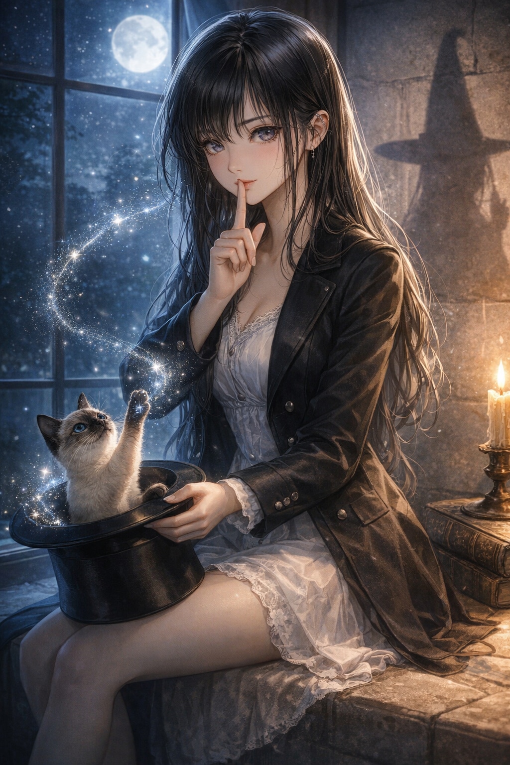 波夷羅ねずは、この帽子の中に、夜の輝きをそっと綴る。 | の人気AIイラスト・グラビア