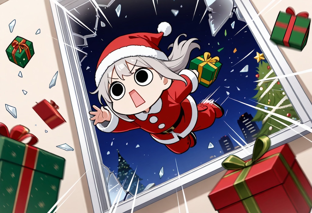 クリスマスプレゼントを投げ入れてしまいよったえらいこっちゃ嬢