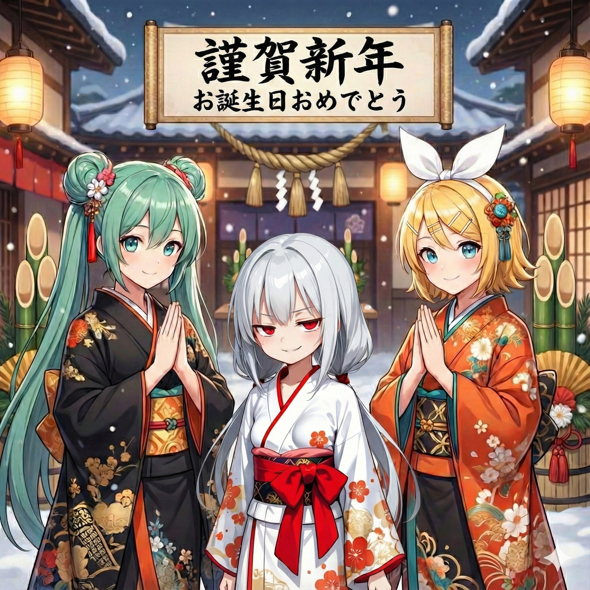 初詣で出会った アイさんとおめでとう | の人気AIイラスト・グラビア