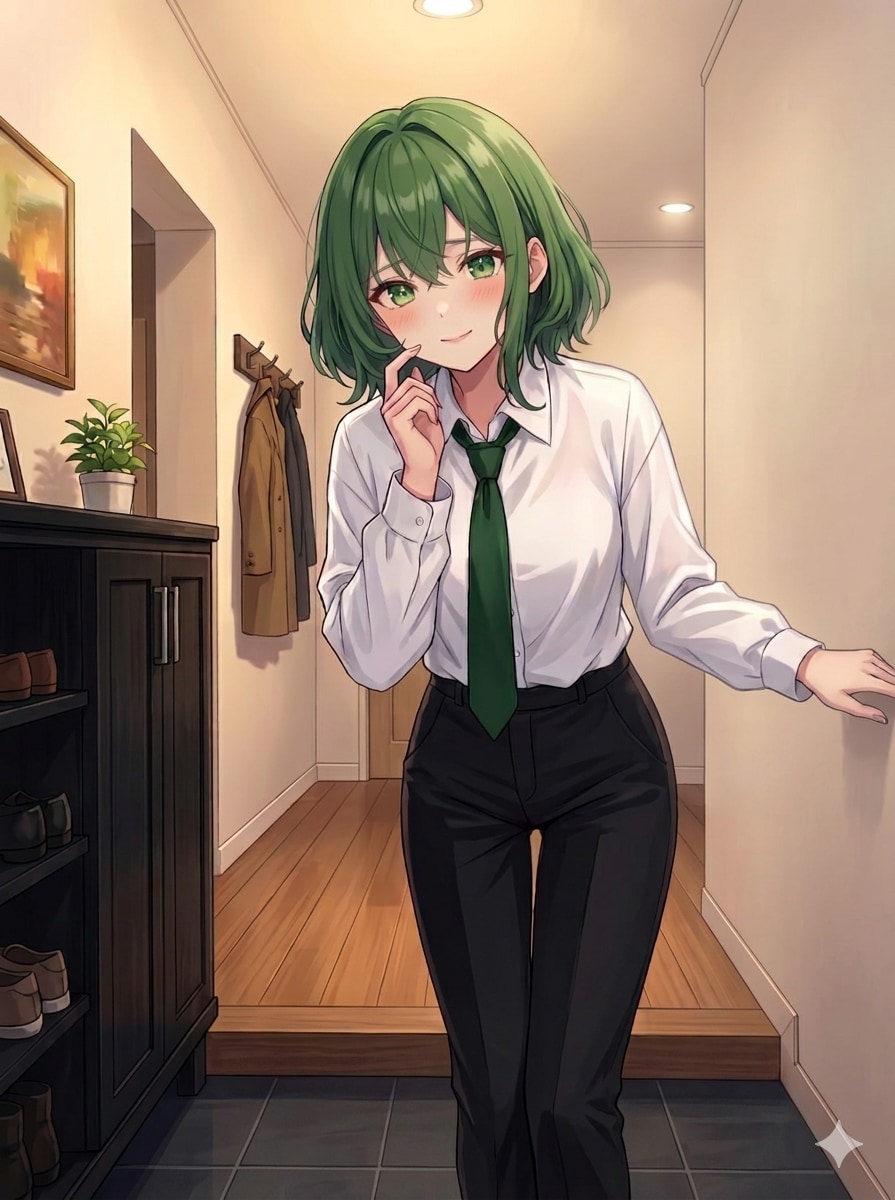 芽生ちゃん016「おかえり、私も帰ってきたところ」 | の人気AIイラスト・グラビア