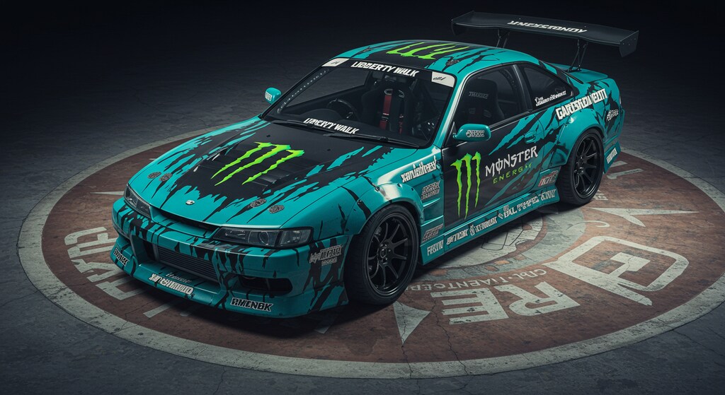 モンスターエナジーリバティーウォークS14シルビアのドリ車