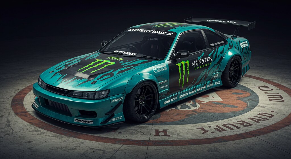 モンスターエナジーリバティーウォークS14シルビアのドリ車