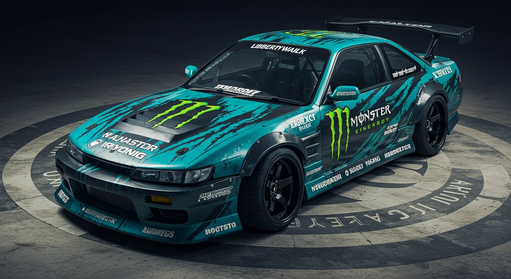 モンスターエナジーリバティーウォークS14シルビアのドリ車