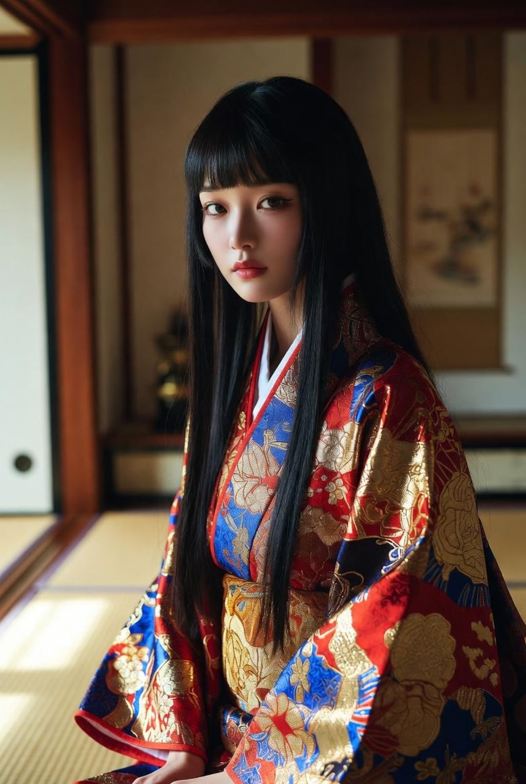 着物を着た黒髪美少女