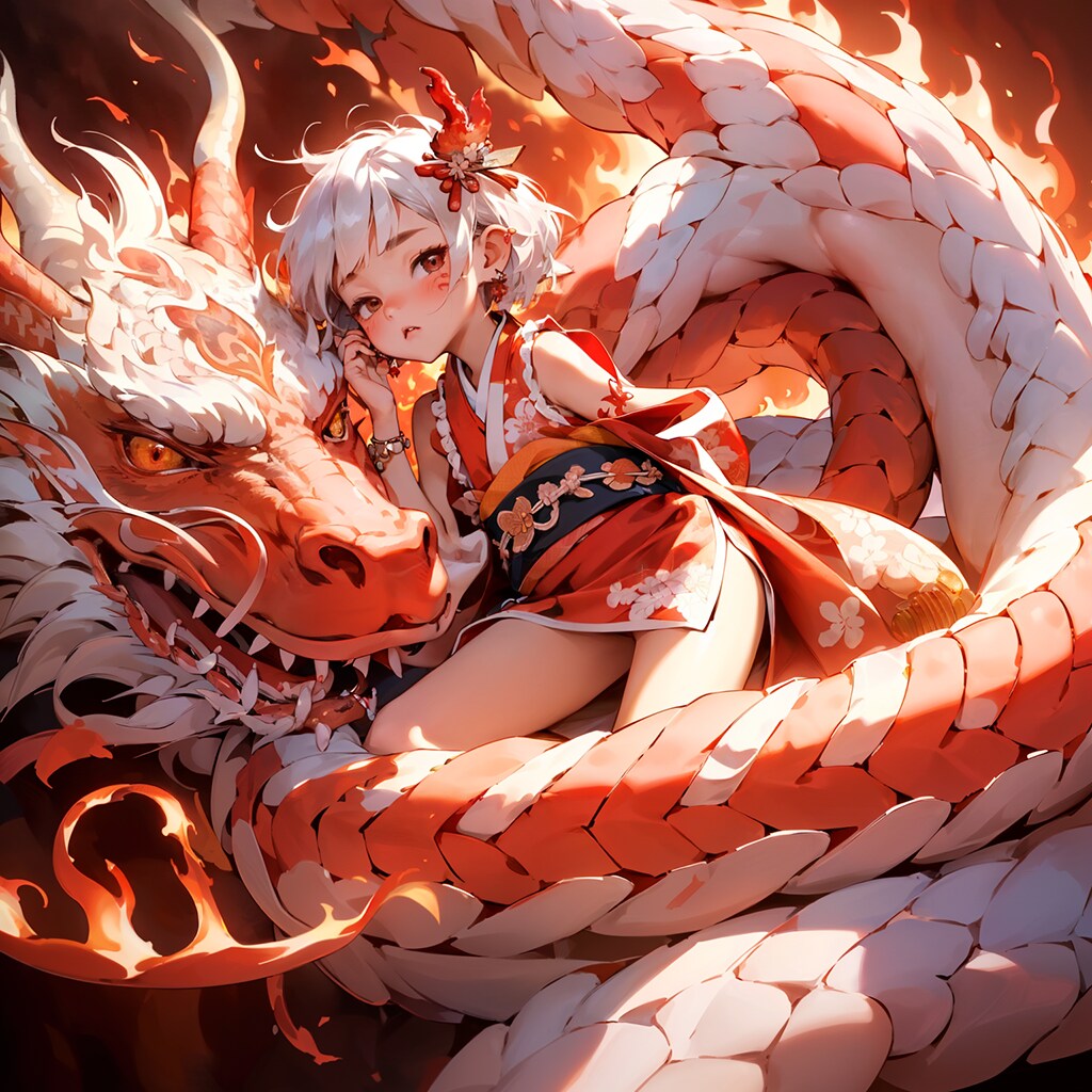 ドラゴンガール　紅　白