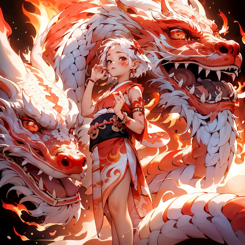 ドラゴンガール　紅　白