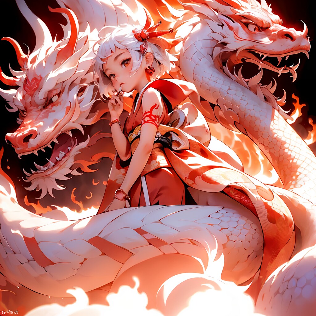 ドラゴンガール　紅　白