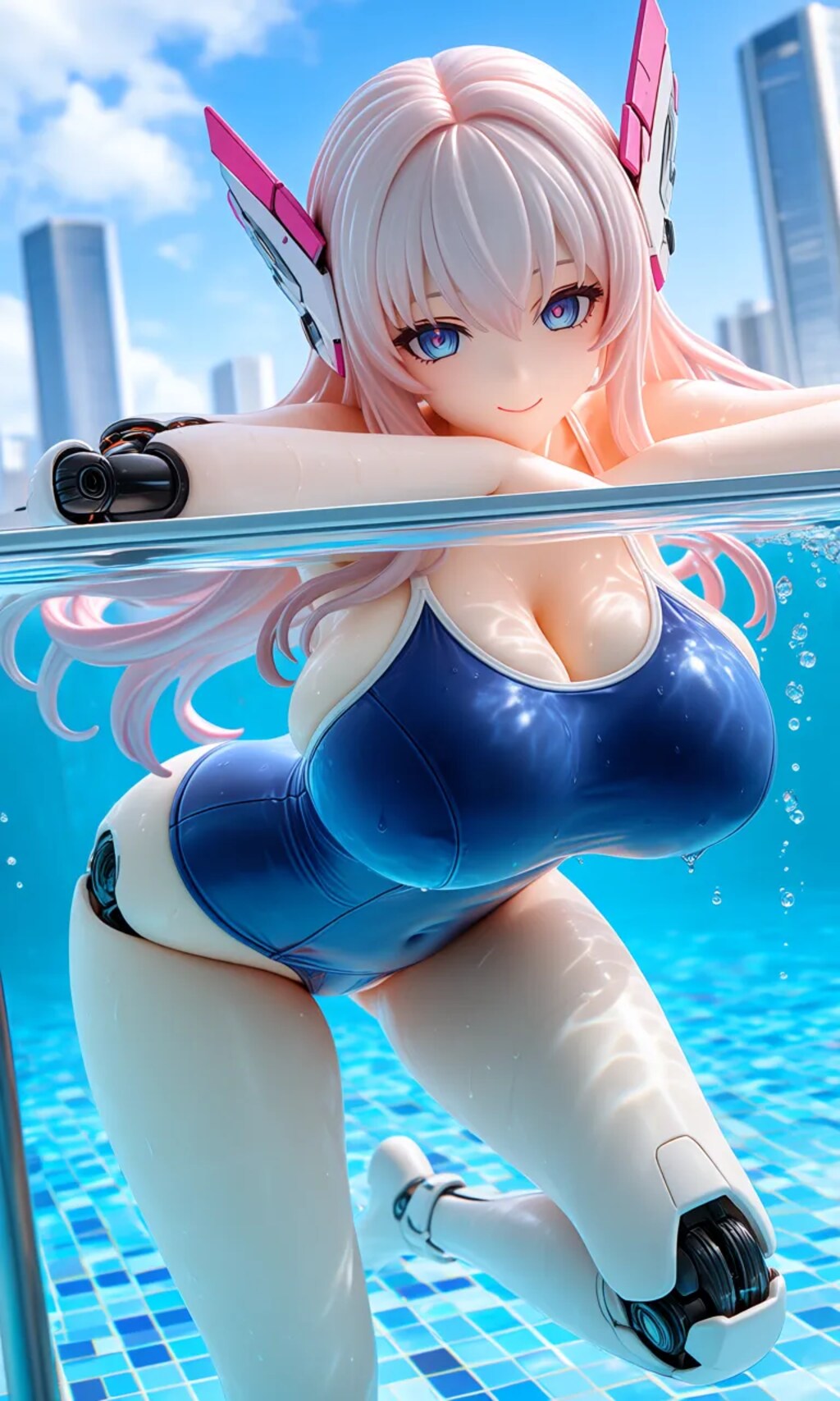 異世界制服少女達　メカ娘　スク水　アクリルドールフィギュア