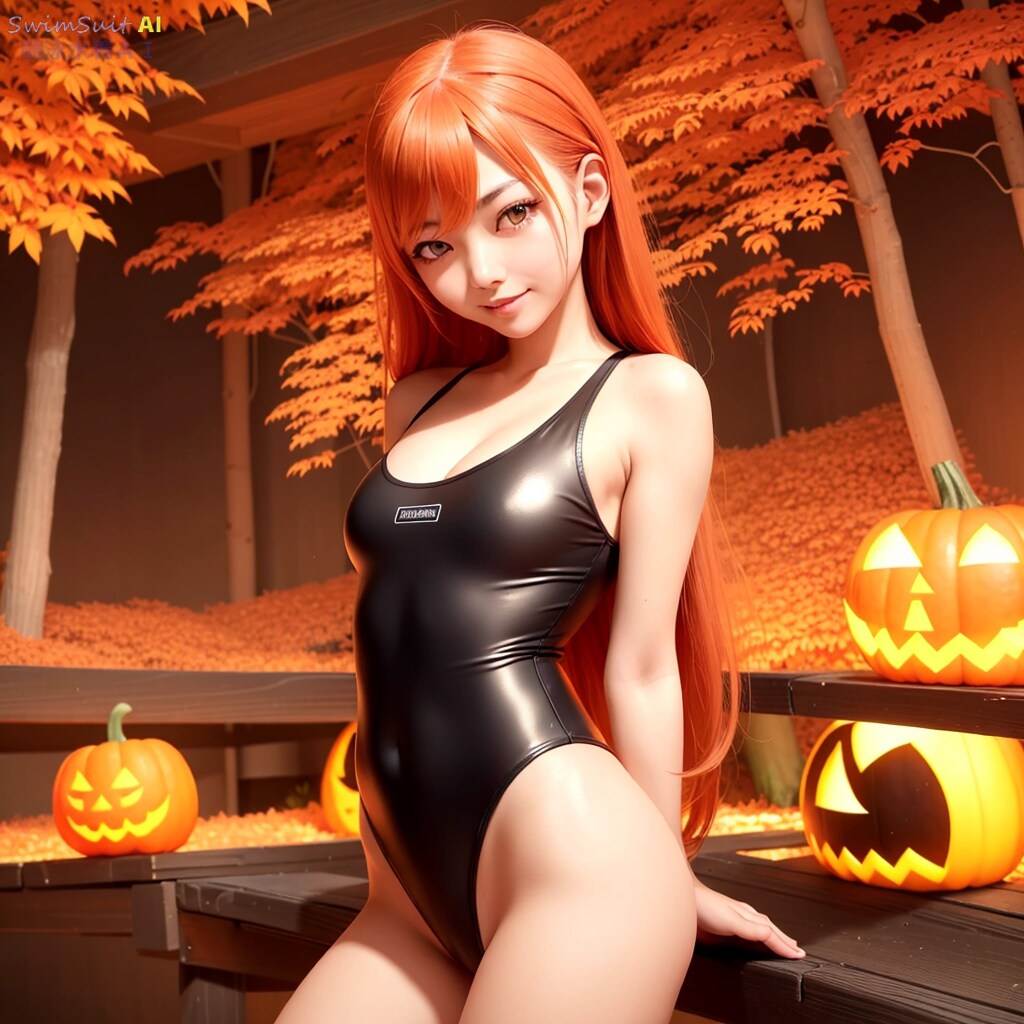 痴女の競泳水着ハロウィンはこうなる