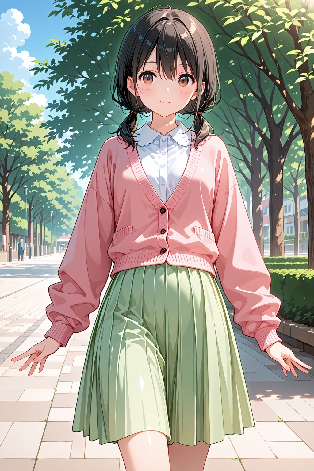 夏希ちゃん、楓ちゃんの春色コーデ