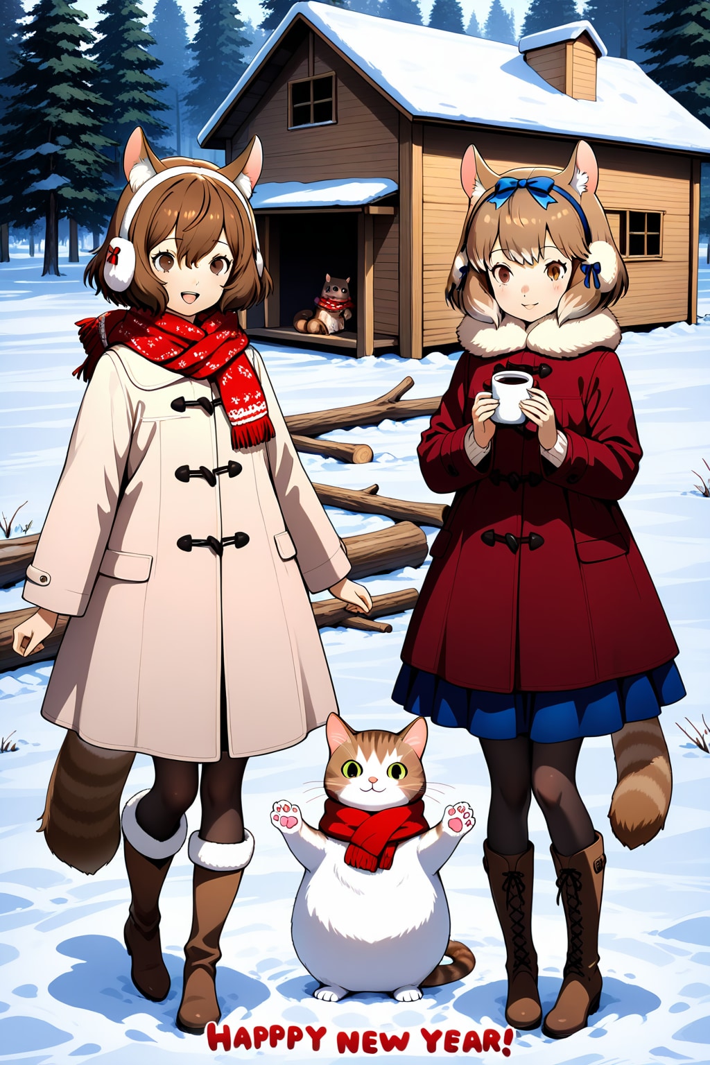 ミミちゃんとシルちゃんのお正月day2《おいでよ どうぶつの娘》