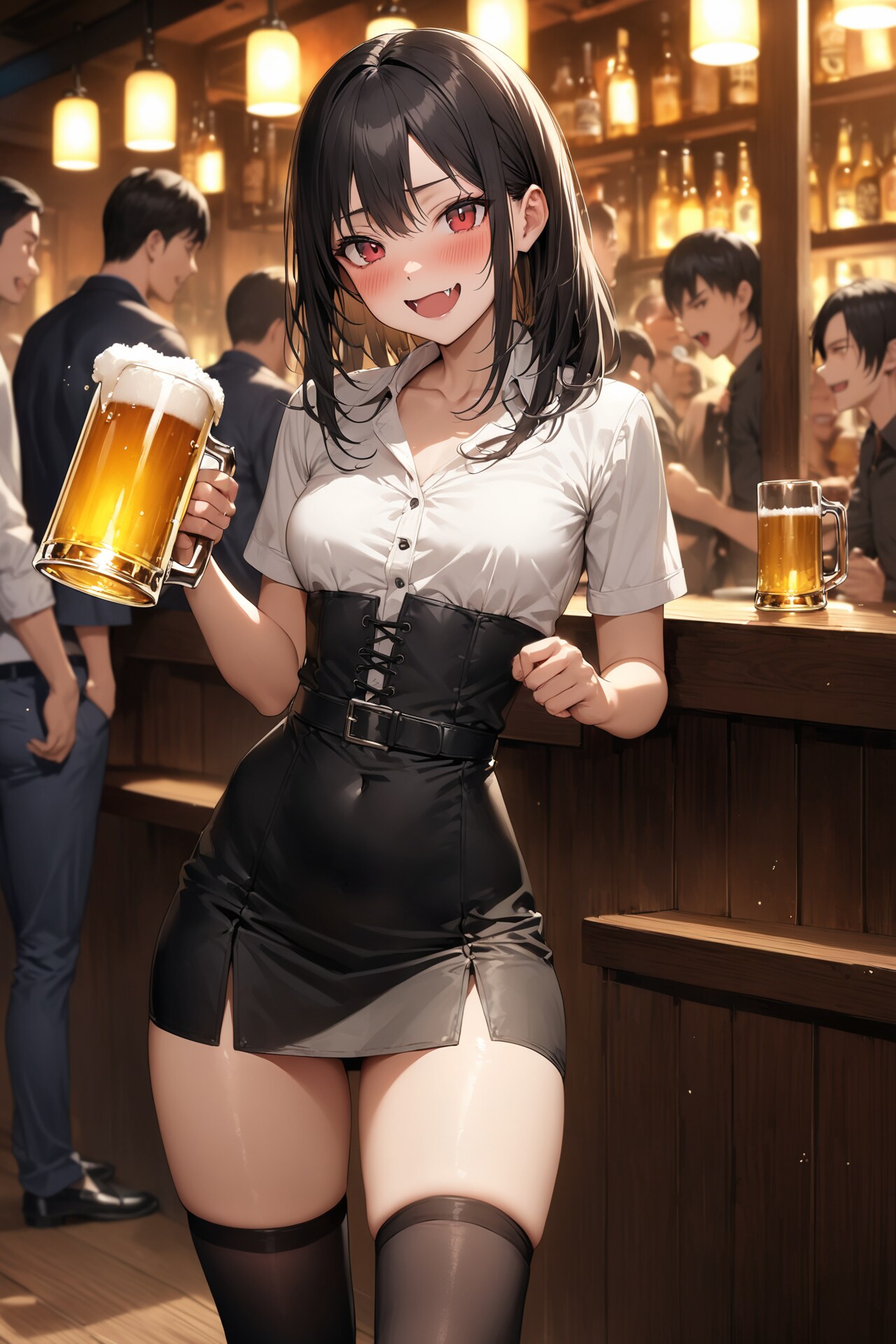 一句　「吸血姫　市井のビール　舌鼓」 | の人気AIイラスト・グラビア