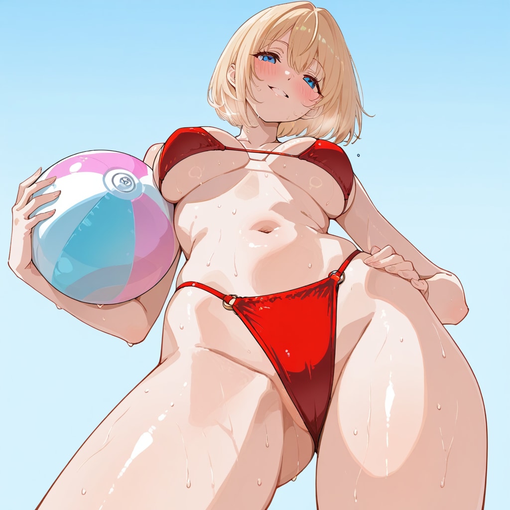 金髪ギャル ビーチボール