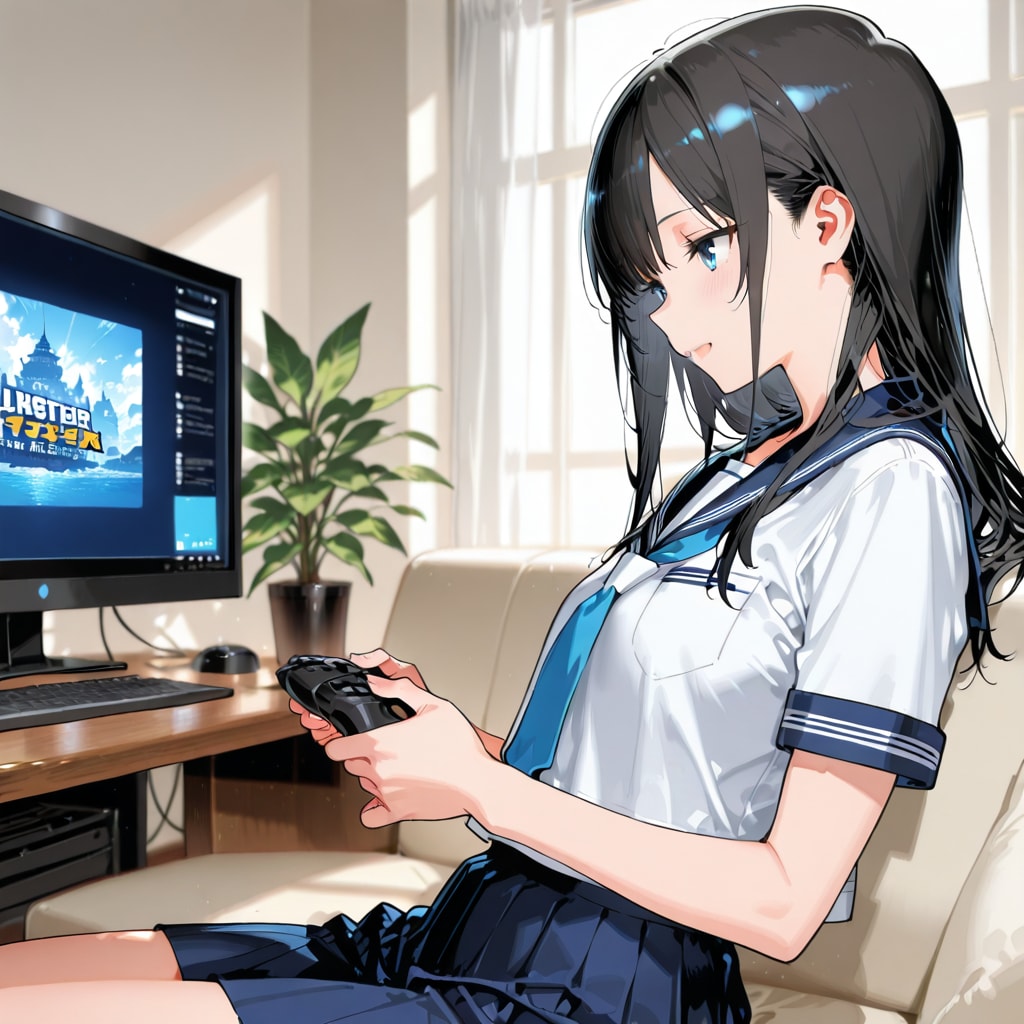 ゲームをする女の子🎮 | の人気AIイラスト・グラビア