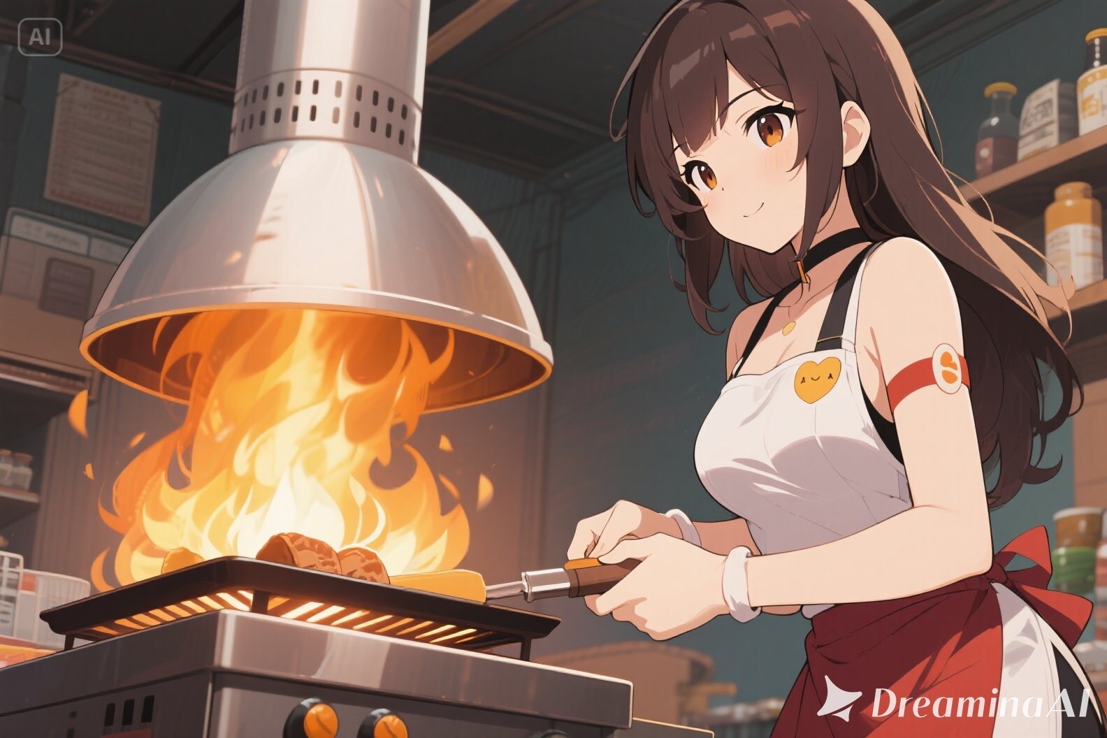 鶏肉を焼くみことちゃん | の人気AIイラスト・グラビア