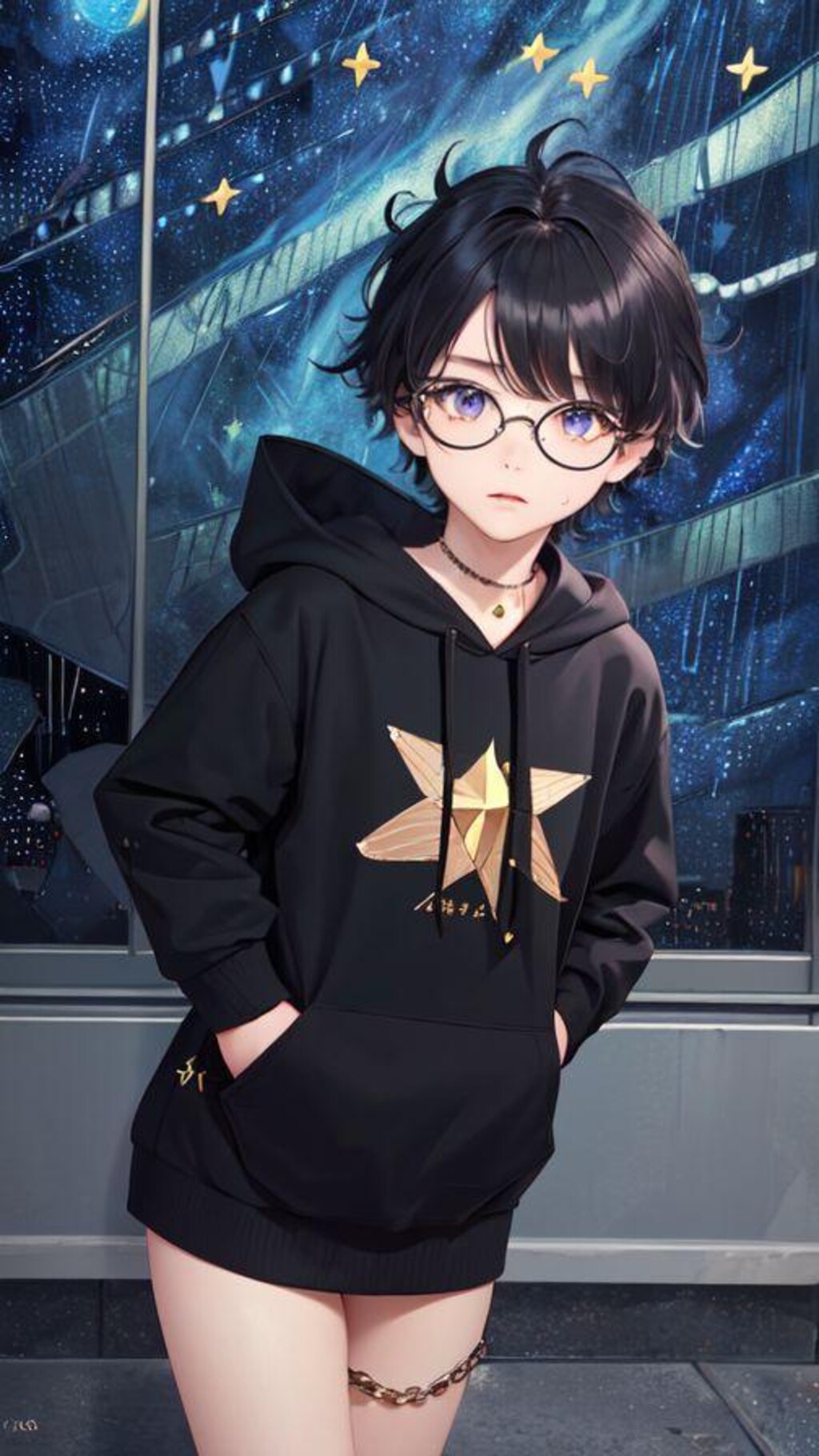 boy starry sky