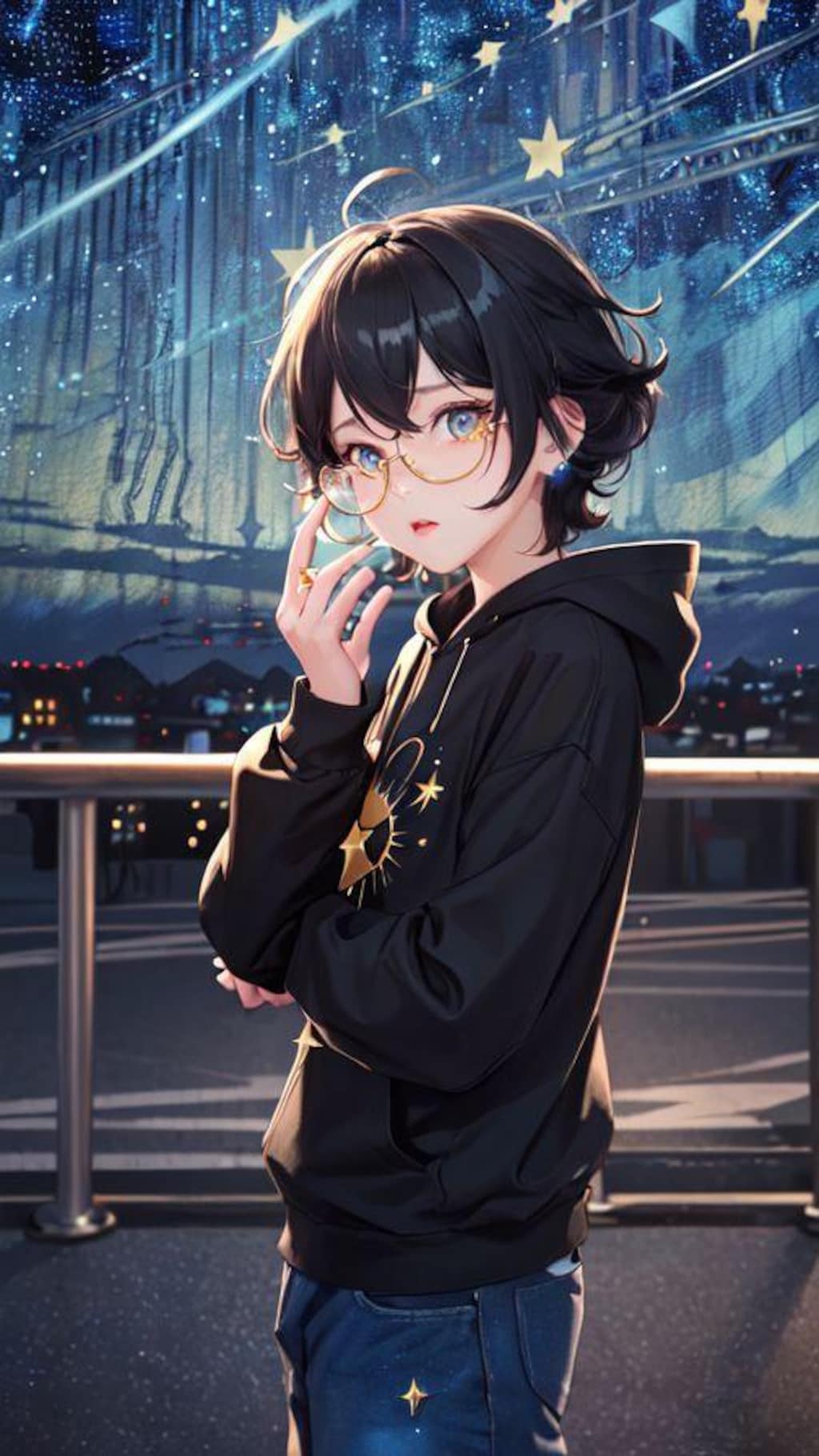 boy starry sky