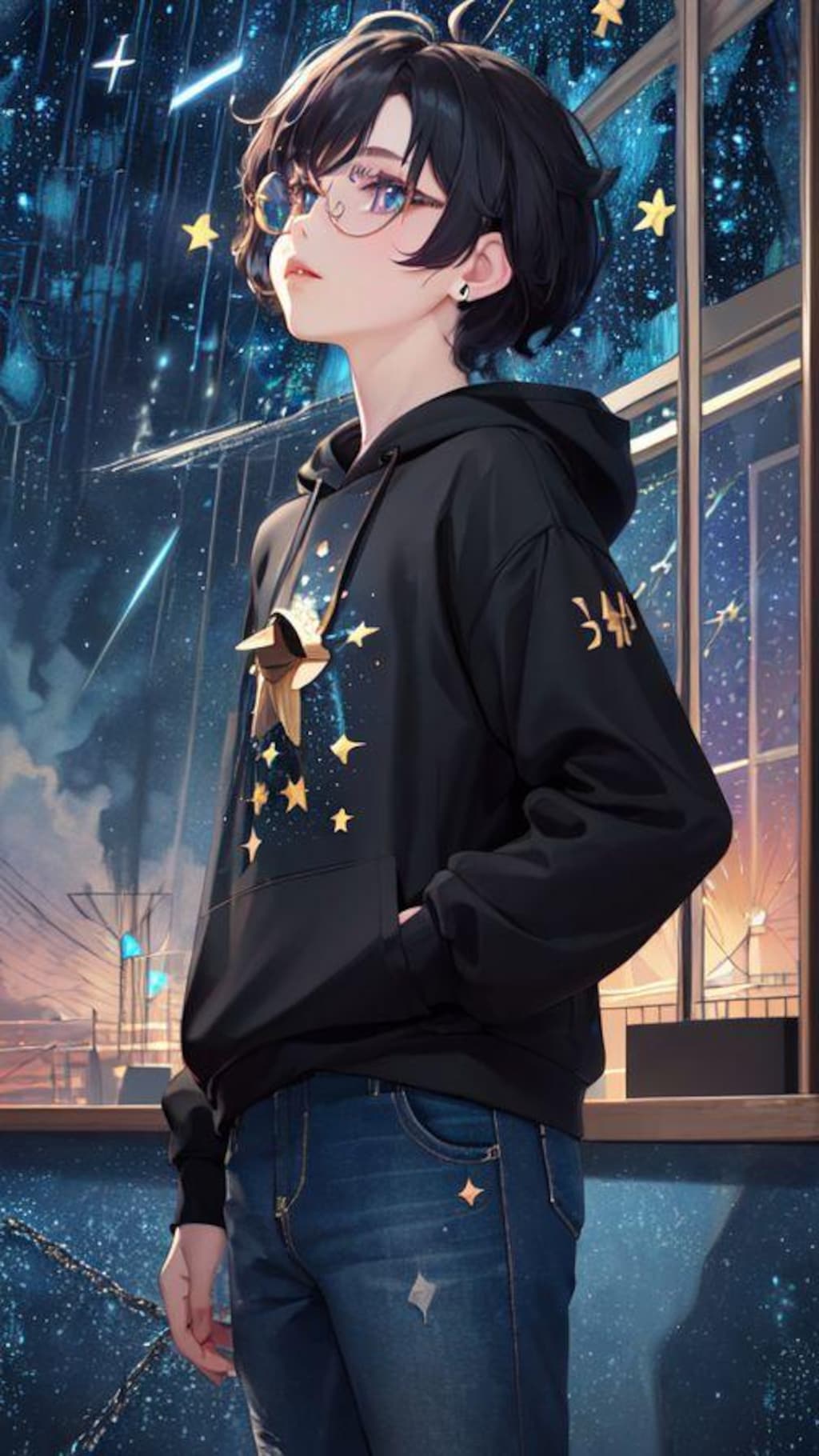 boy starry sky