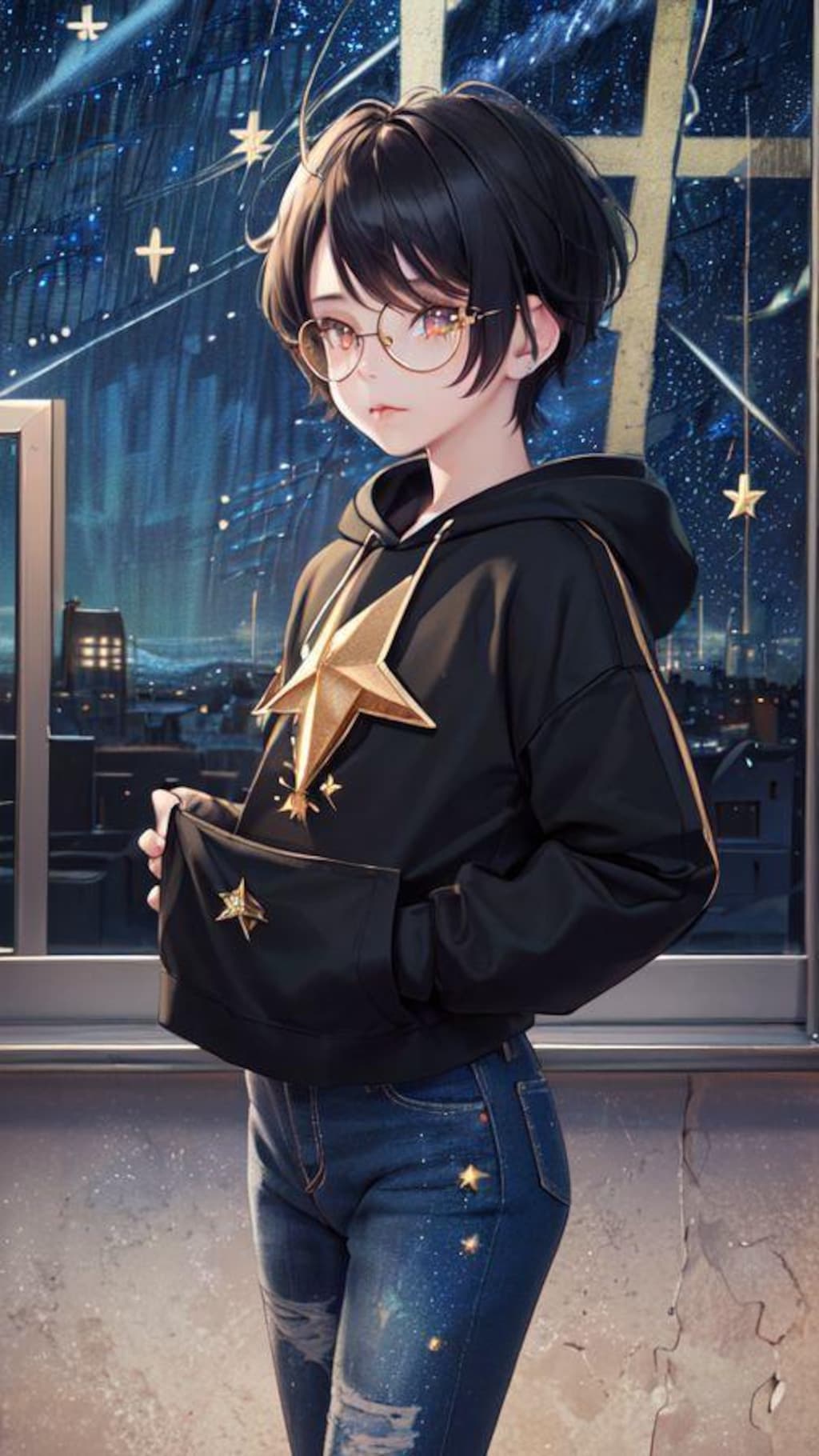 boy starry sky