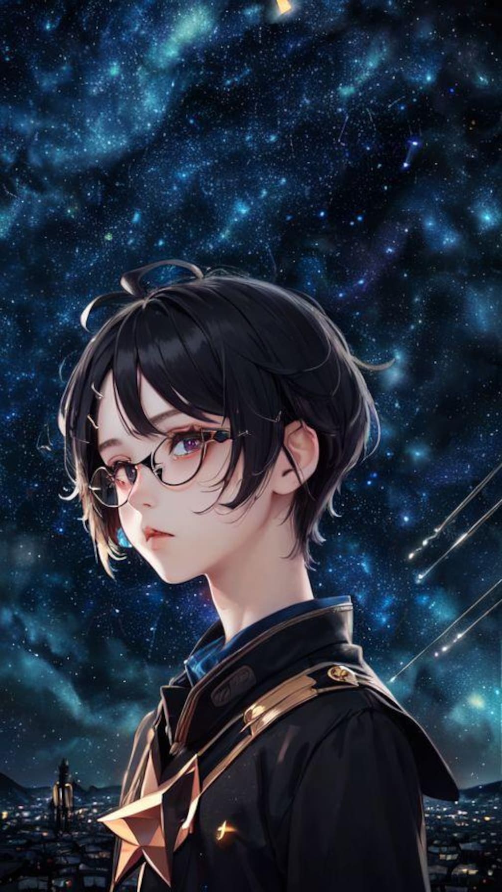 boy starry sky
