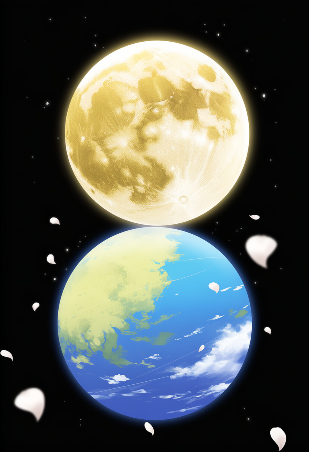 地球の上に月を乗せる