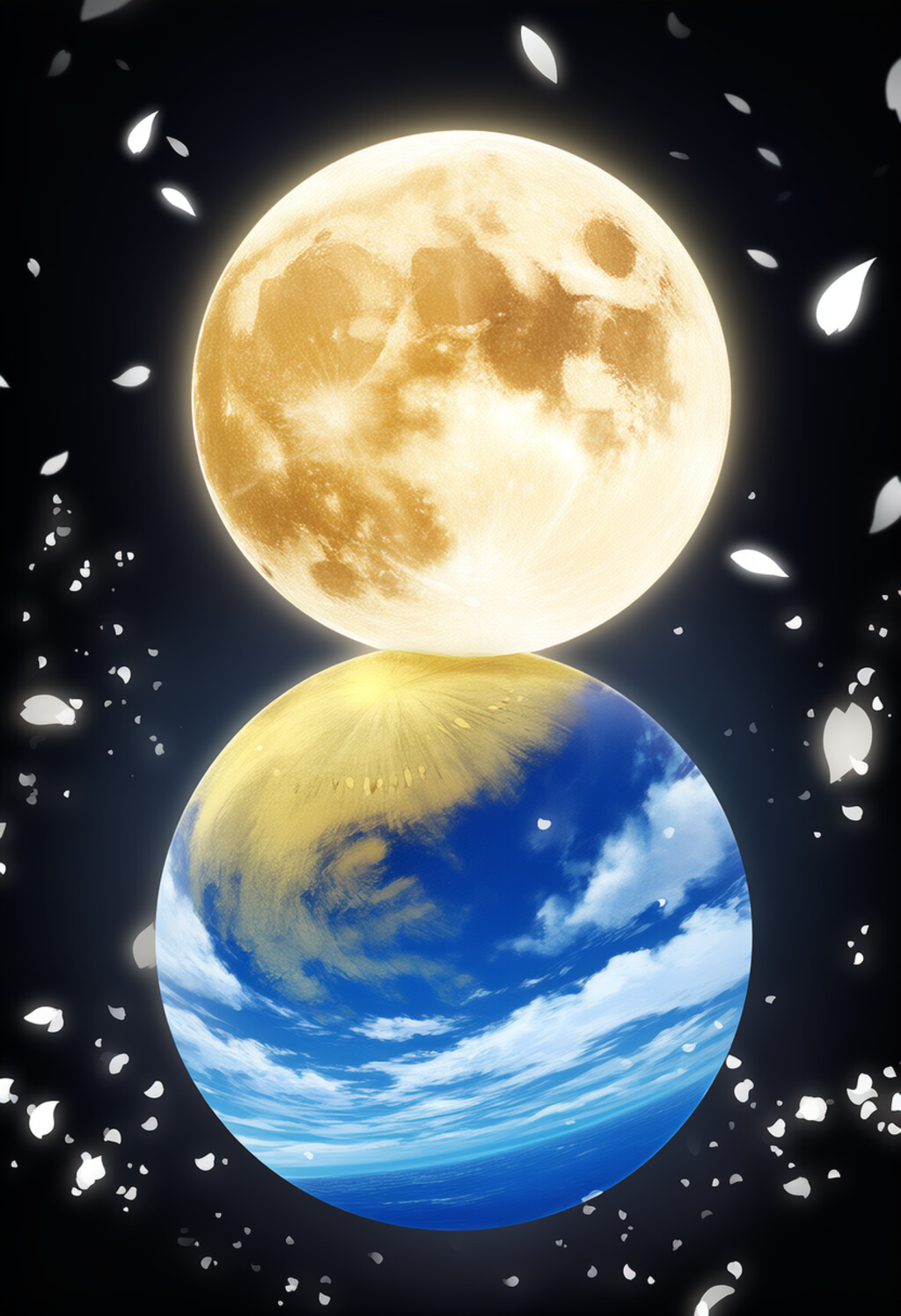 地球の上に月を乗せる