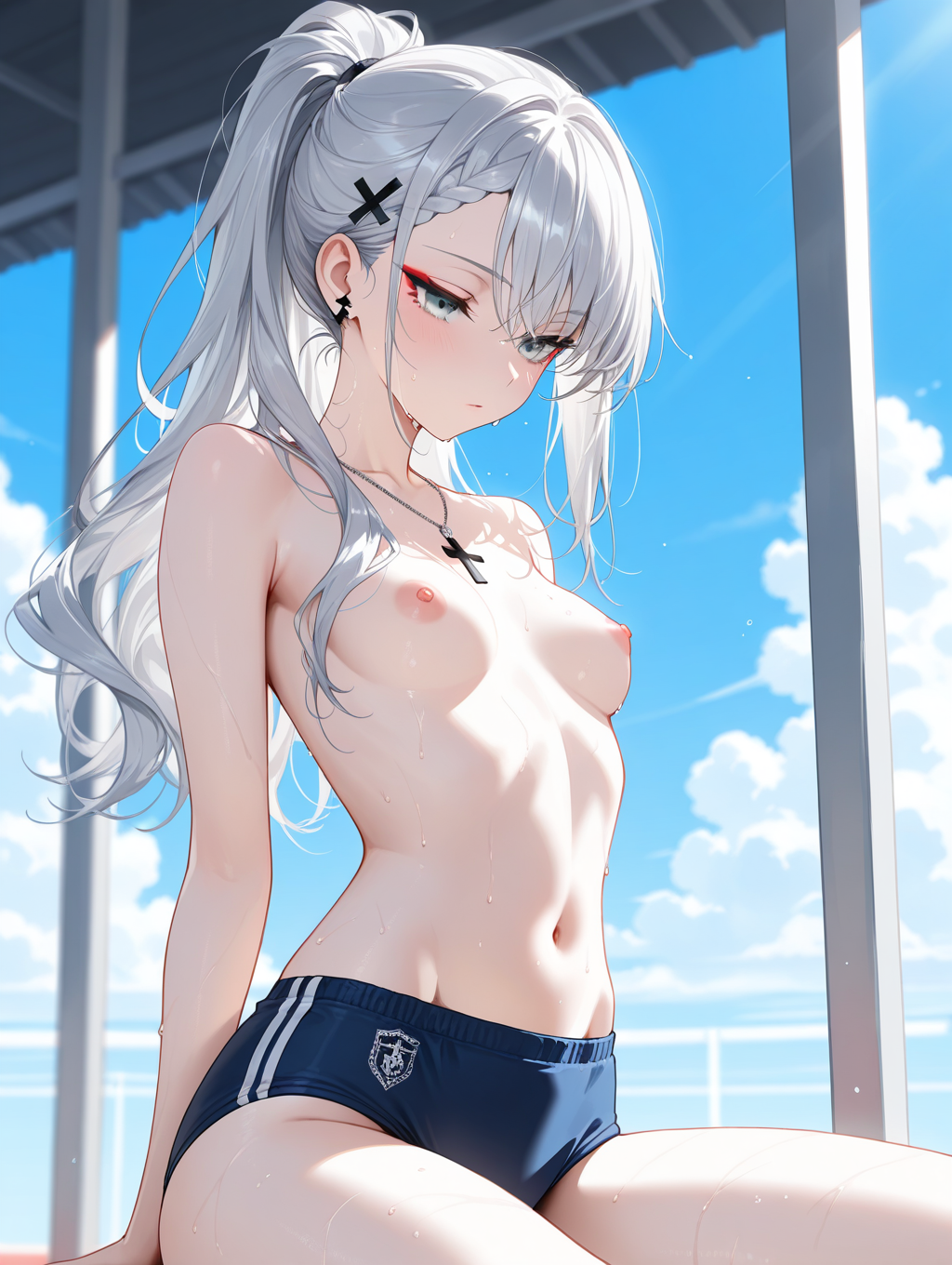 あっつー #オナ部体力測定 #裸ブルマ