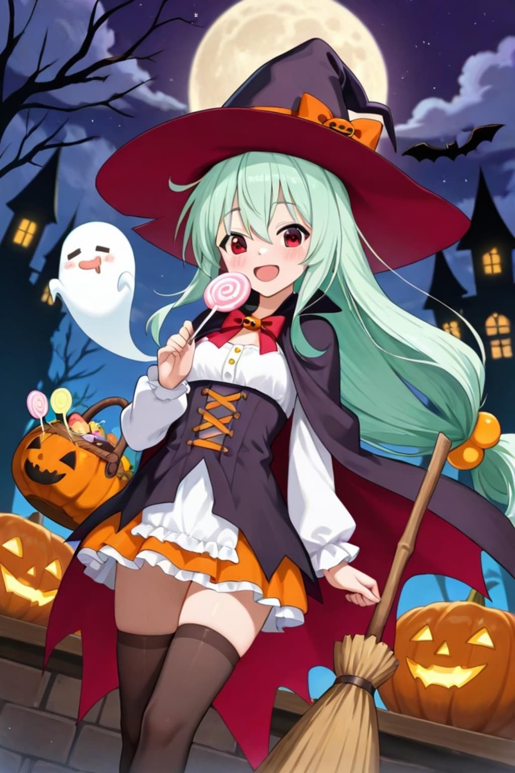 ハロウィンの緑髪ちゃん