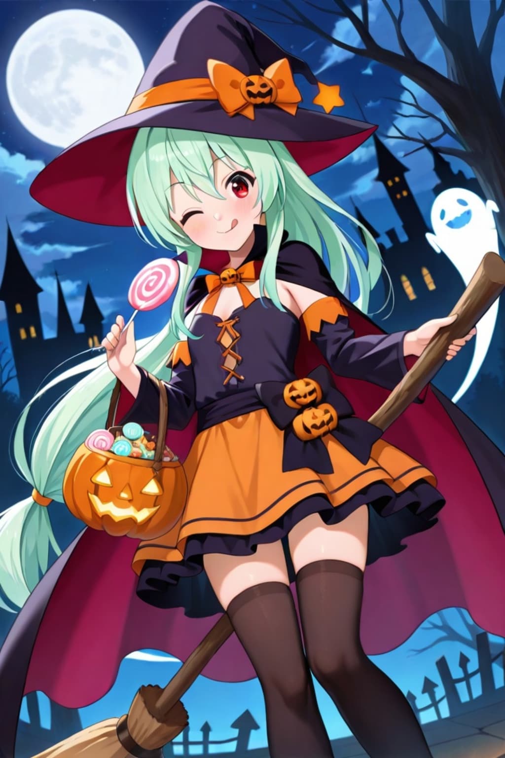 ハロウィンの緑髪ちゃん