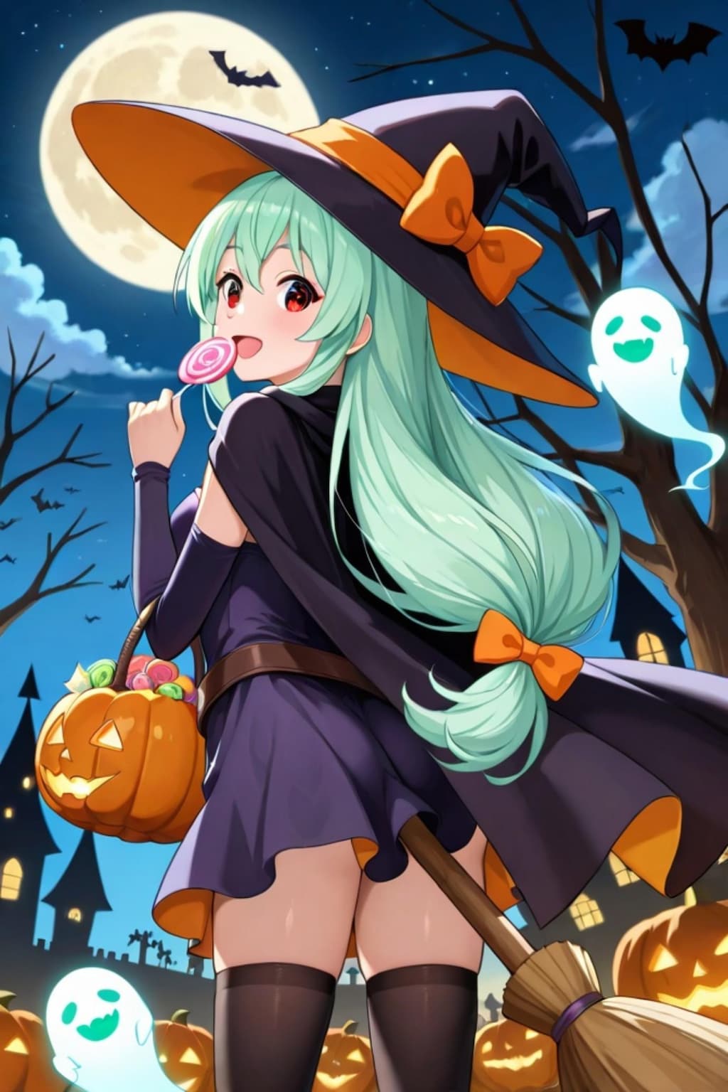 ハロウィンの緑髪ちゃん