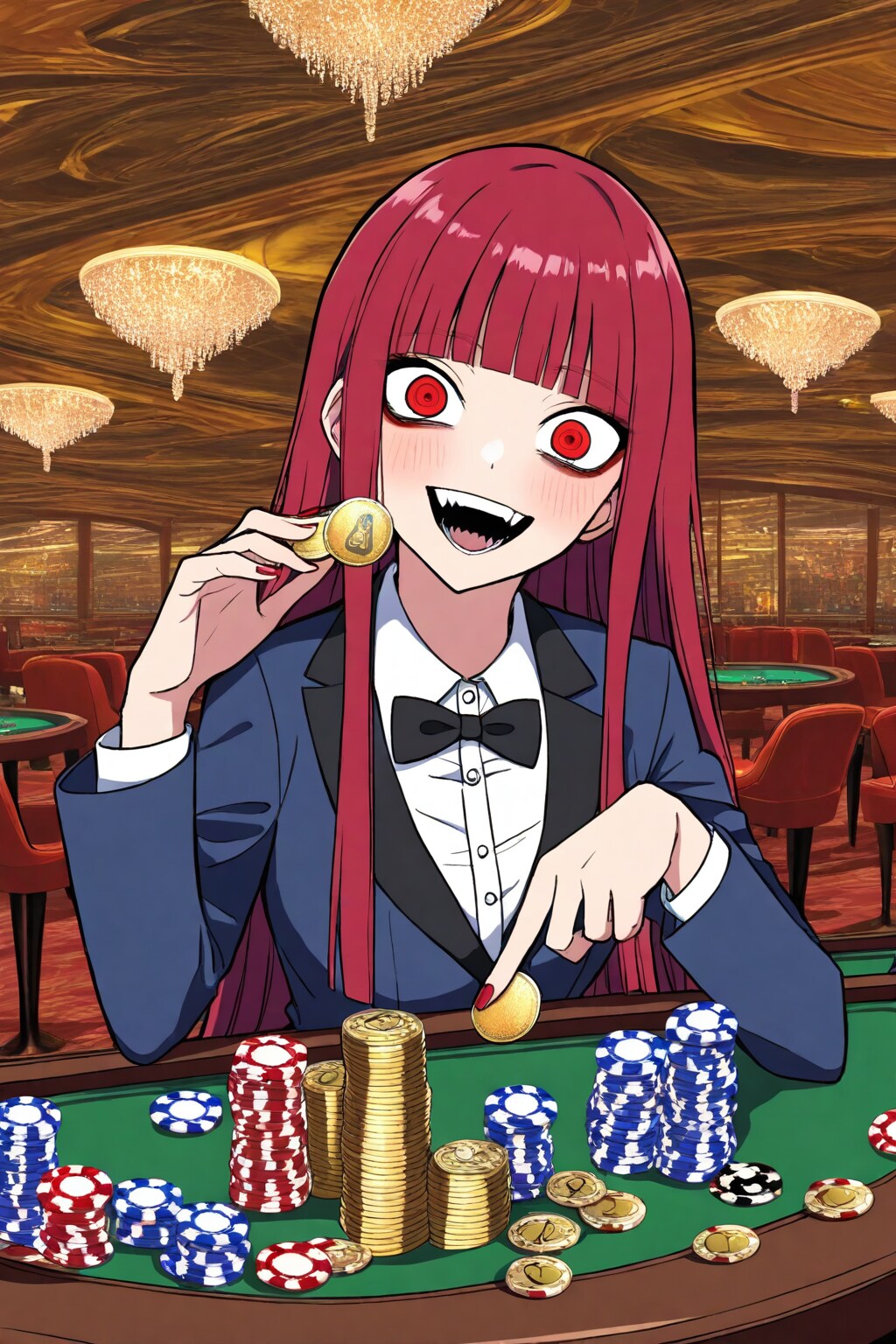 ディーラーの赤髪ちゃん