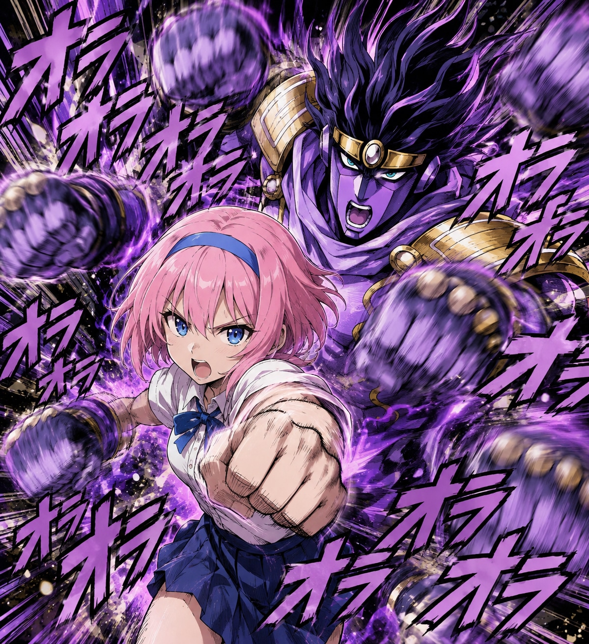 ＜オラオラオラオラ！ 無駄無駄無駄無駄！＞