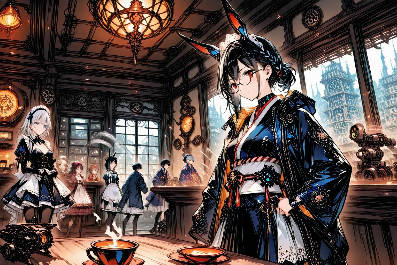 レトロカフェ | の人気AIイラスト・グラビア