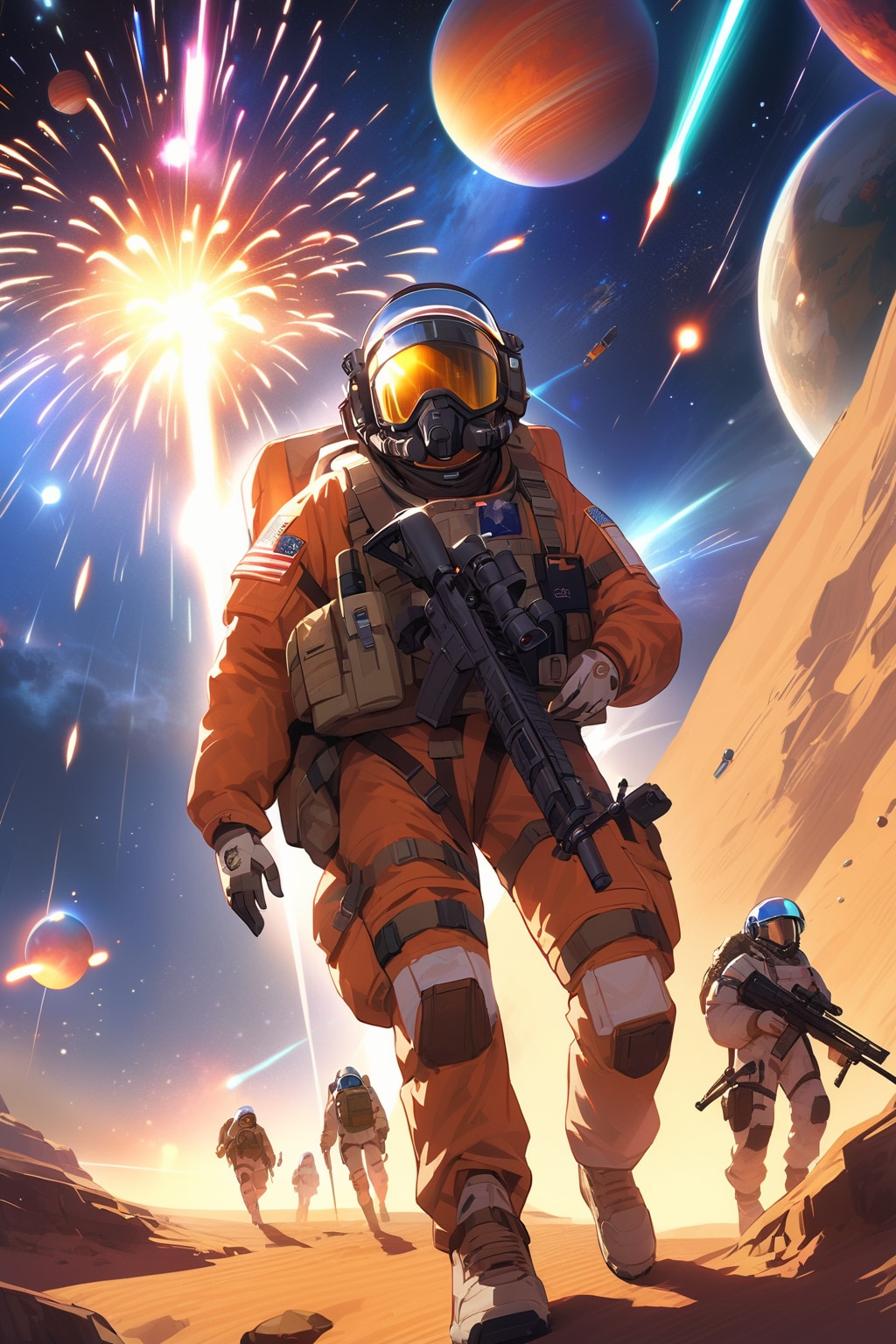 劣悪な環境の惑星で行動中の偵察部隊