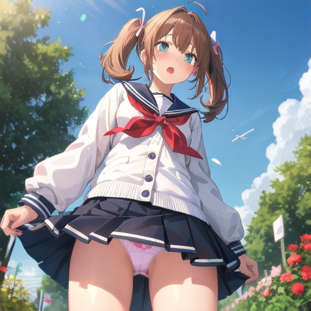 チラ見せセーラー服