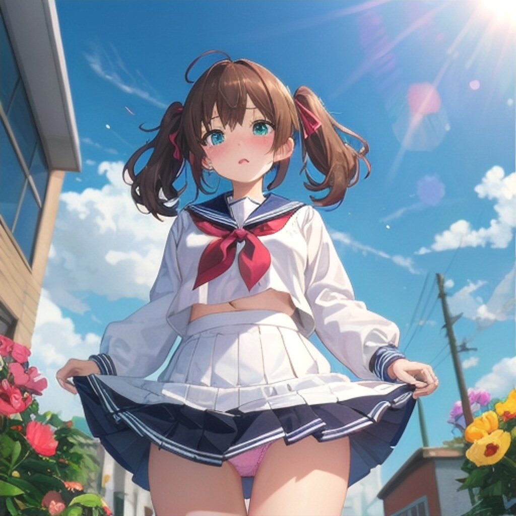 チラ見せセーラー服