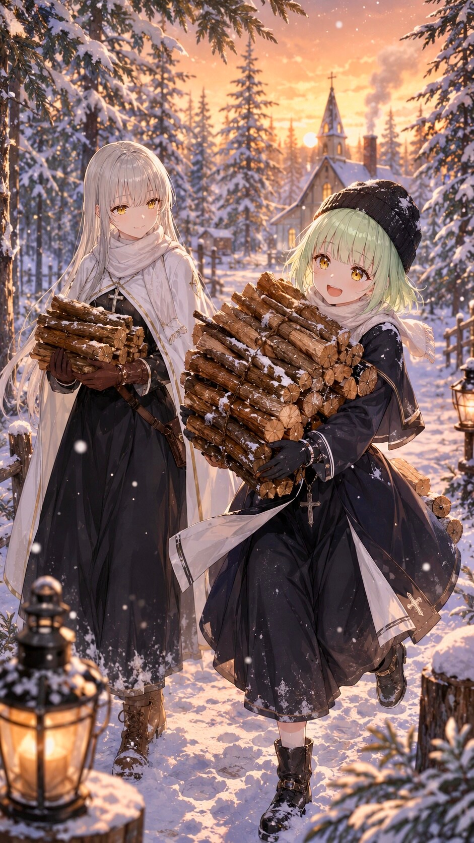 ジルリィさんとトーリさんの薪集め