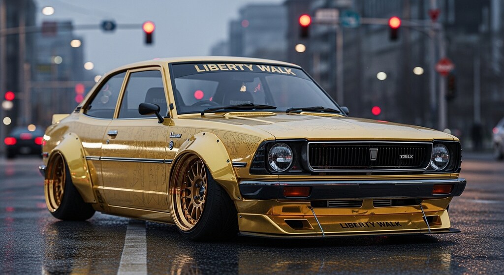 ゴールドリバティーウォークカローラレビン