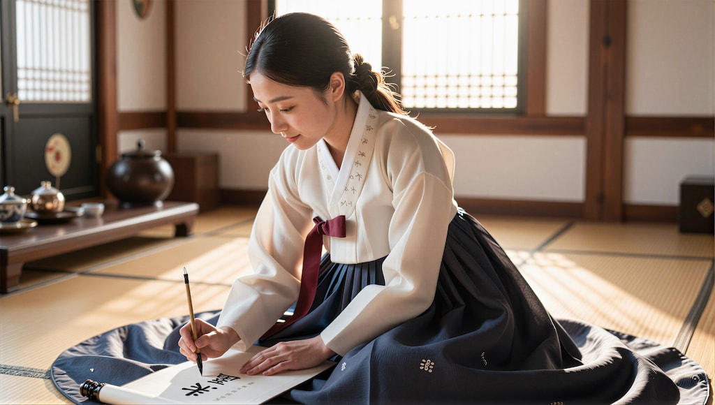 韓服と書芸