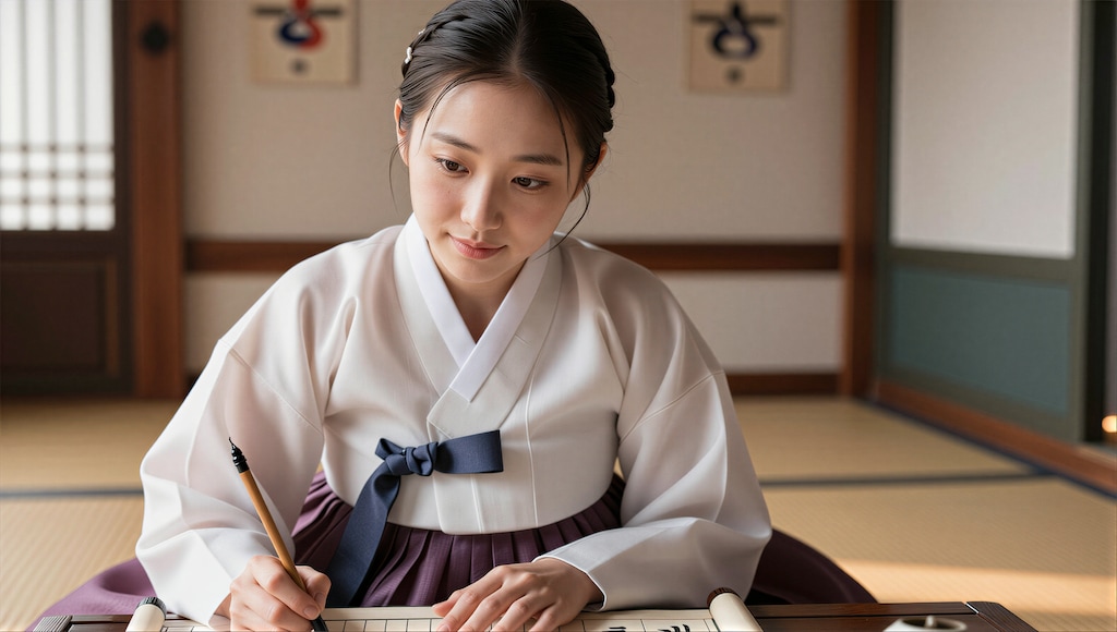 韓服と書芸