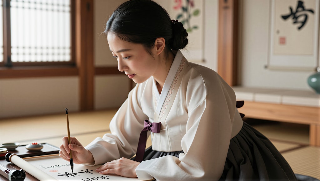 韓服と書芸