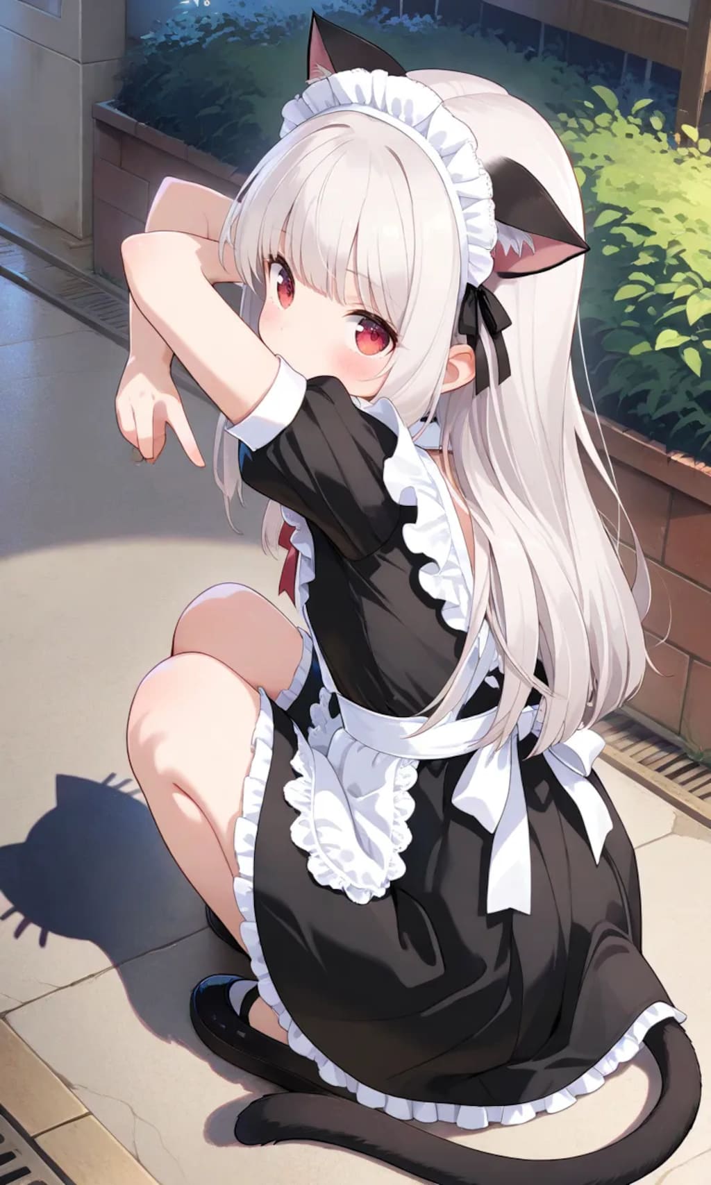 猫影ポーズする銀音ちゃん