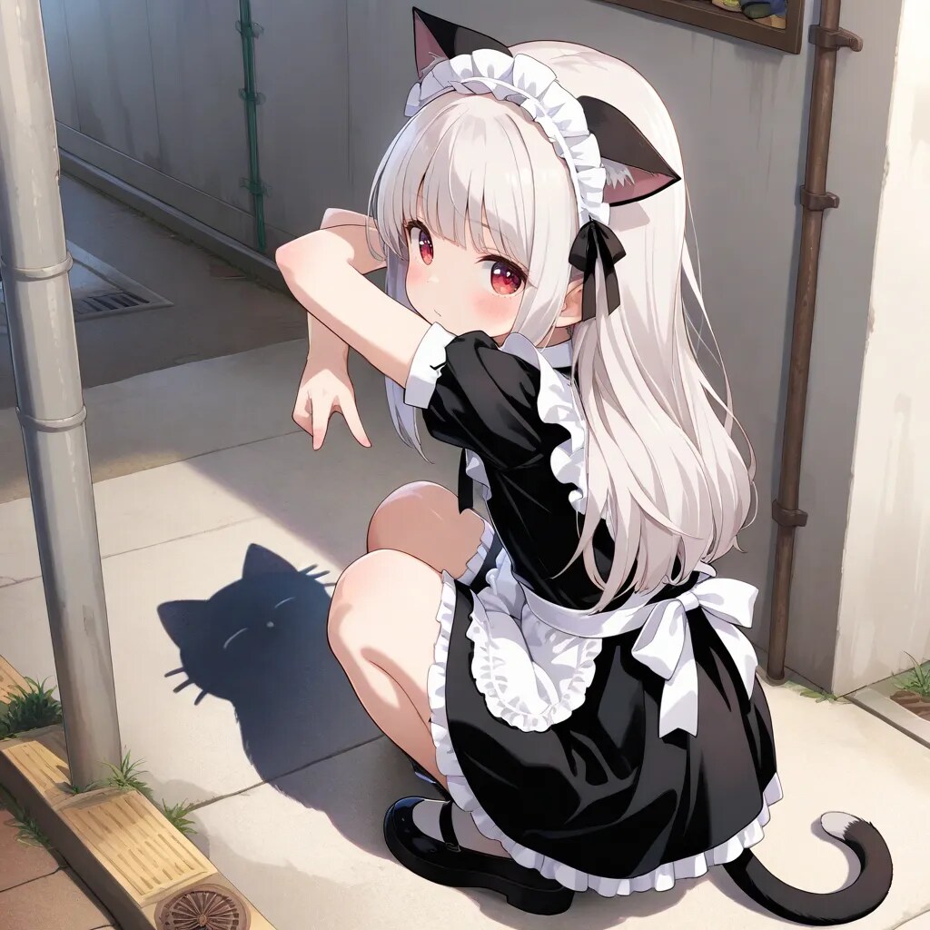 猫影ポーズする銀音ちゃん