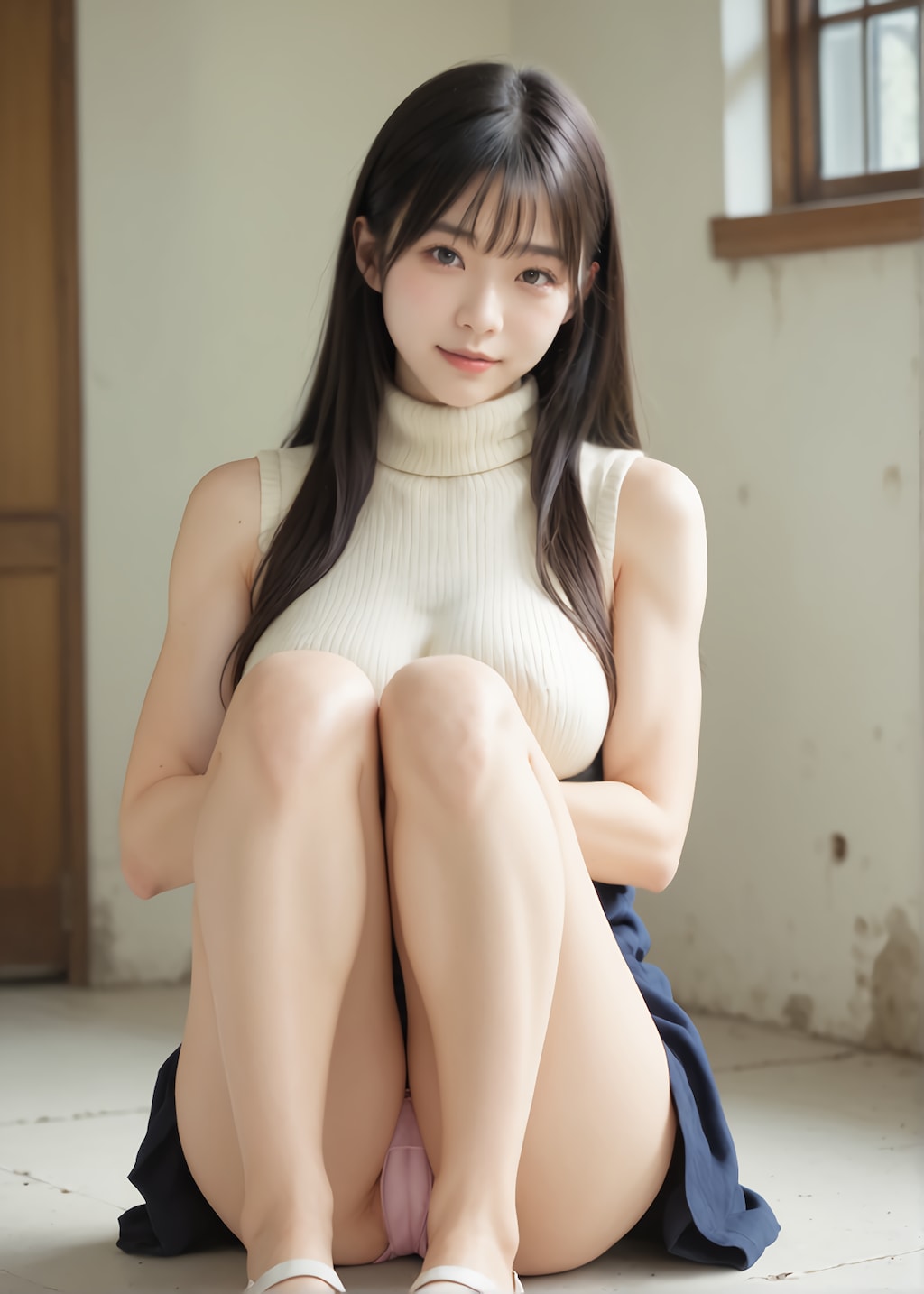 ノースリーブニットセーター