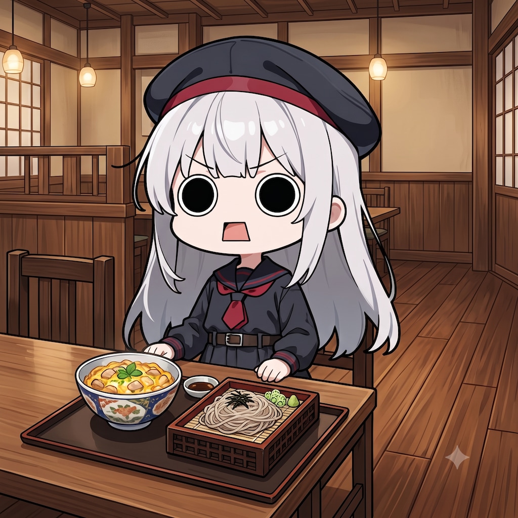 親子丼とざるそばのセットを頂くえらいこっちゃ嬢